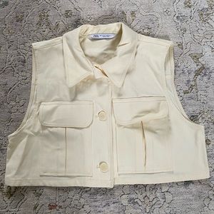 Cropped utility vest